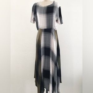 Zara Handkerchief Raw Hem Midi Dress Size M